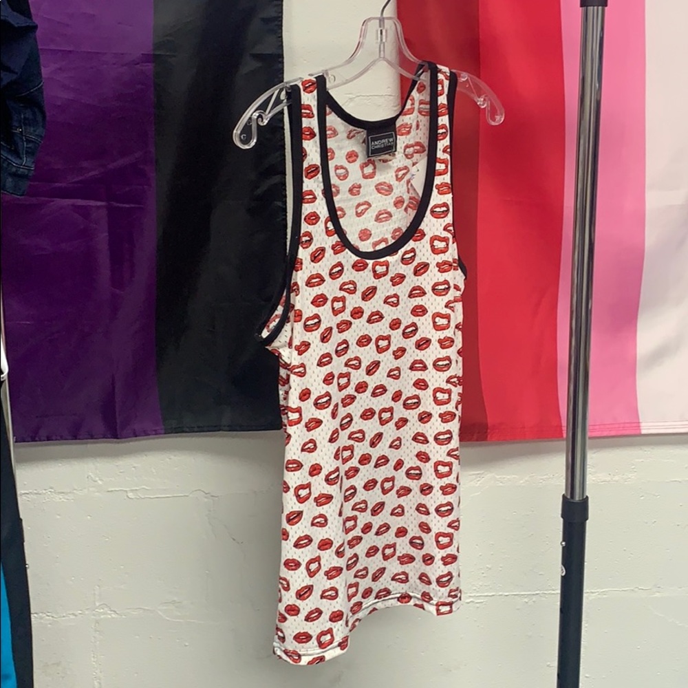 Andrew Christian Kiss lips tank top